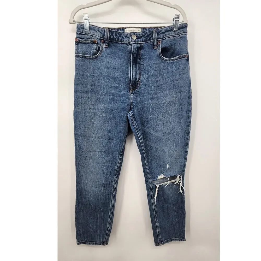 Abercrombie & Fitch The Skinny High Rise Jeans Medium Wash 28 6 S Curve Love